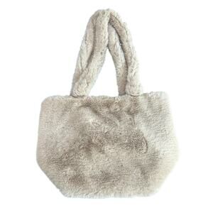 Olivaceous- Shoulder Tote- Faux Fur- Fall Winter Purse- Light Brown- preowned